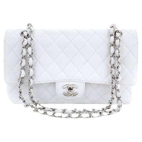 chanel white rim|chanel silver metal hardware.